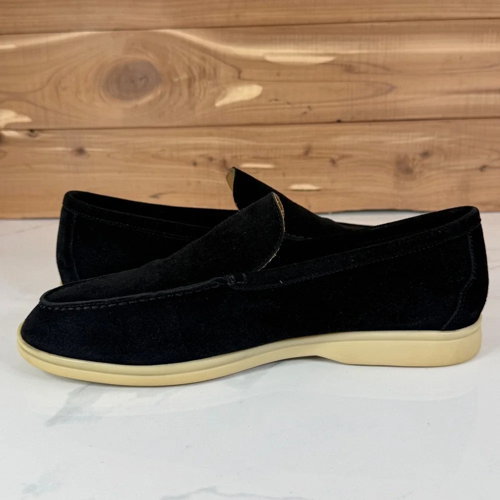 Loro Piana Summer Walk Black Suede Loafers Mens 41/ US 9  Made in Italy Luxury